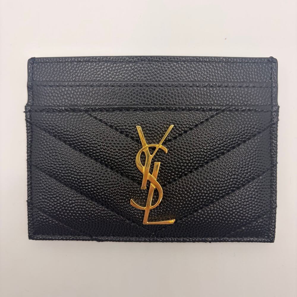 YSL Saint Laurent Cassandre Matelasse black card holder